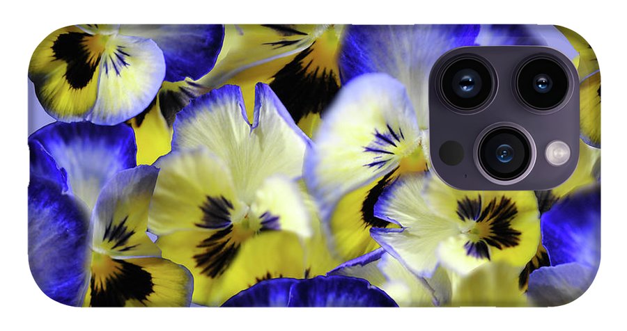 Blue and Yellow Pansies Collage - Phone Case