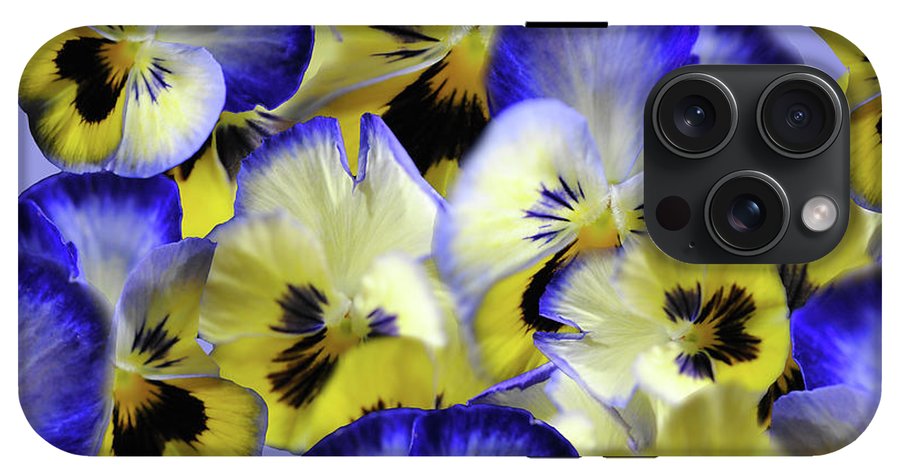 Blue and Yellow Pansies Collage - Phone Case