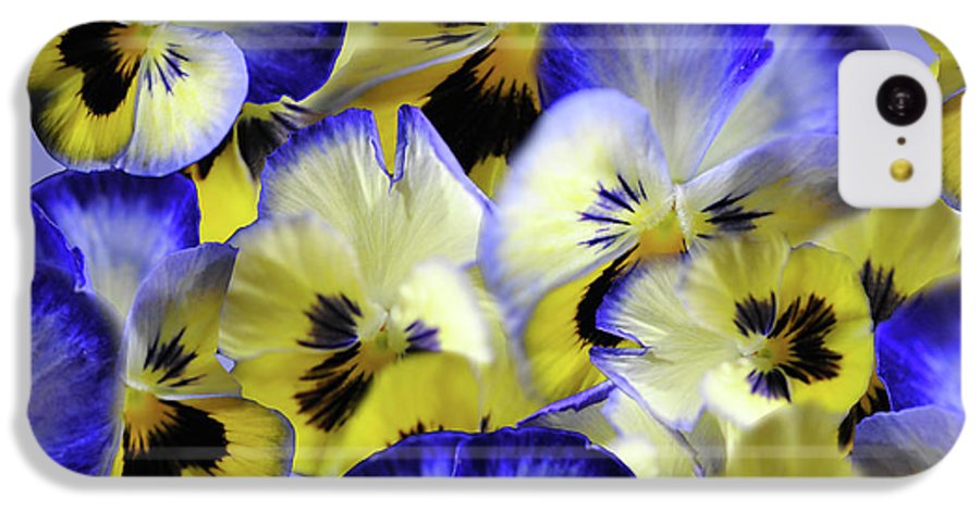 Blue and Yellow Pansies Collage - Phone Case