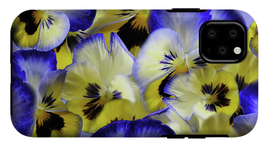 Blue and Yellow Pansies Collage - Phone Case
