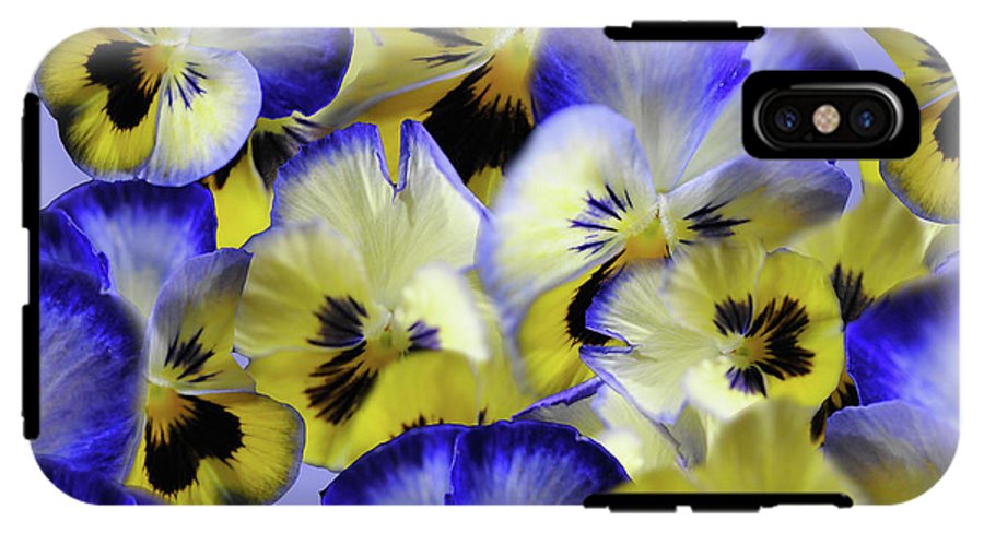 Blue and Yellow Pansies Collage - Phone Case