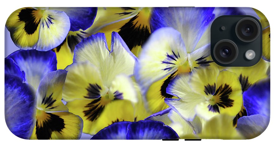 Blue and Yellow Pansies Collage - Phone Case