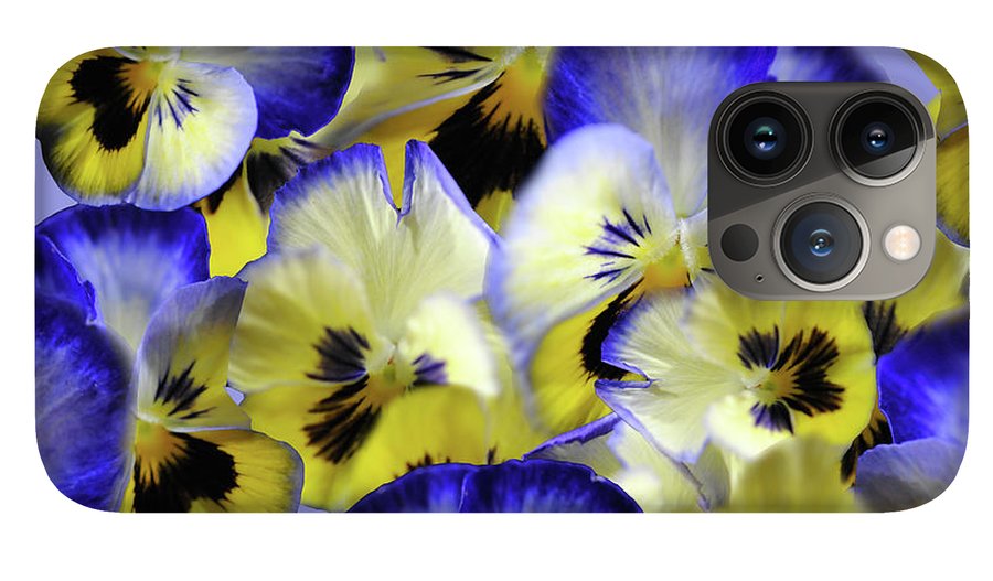 Blue and Yellow Pansies Collage - Phone Case