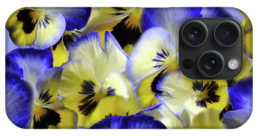 Blue and Yellow Pansies Collage - Phone Case