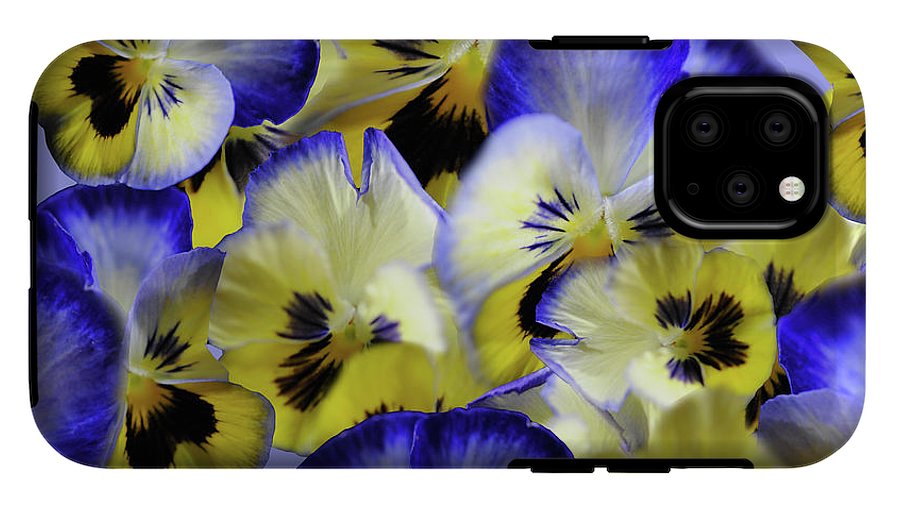 Blue and Yellow Pansies Collage - Phone Case