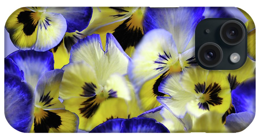 Blue and Yellow Pansies Collage - Phone Case