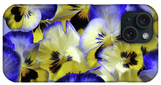 Blue and Yellow Pansies Collage - Phone Case