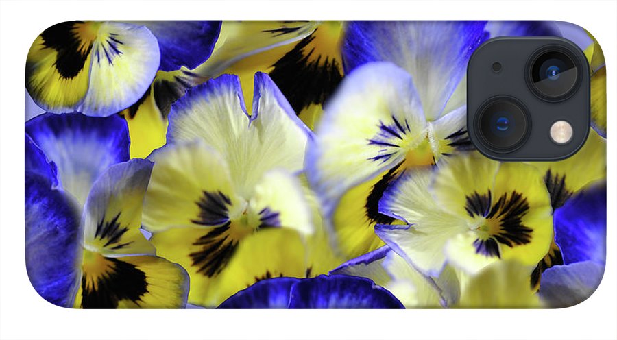 Blue and Yellow Pansies Collage - Phone Case