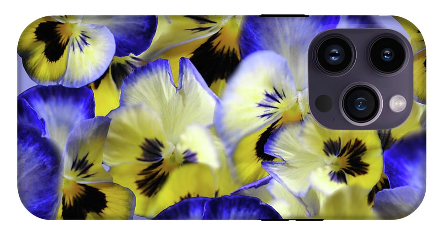 Blue and Yellow Pansies Collage - Phone Case