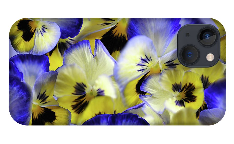 Blue and Yellow Pansies Collage - Phone Case
