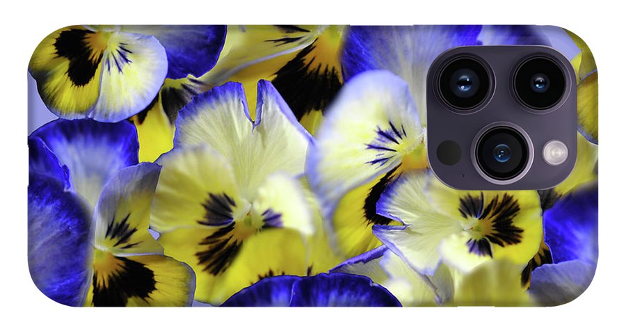 Blue and Yellow Pansies Collage - Phone Case