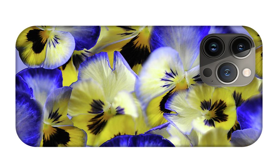 Blue and Yellow Pansies Collage - Phone Case