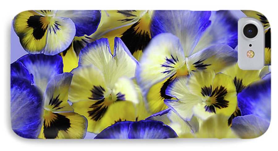 Blue and Yellow Pansies Collage - Phone Case