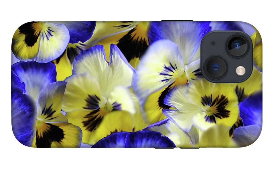 Blue and Yellow Pansies Collage - Phone Case
