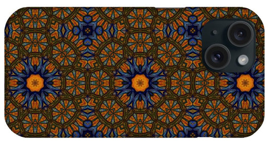 Blue and Yellow Sketchy Kaleidoscope - Phone Case