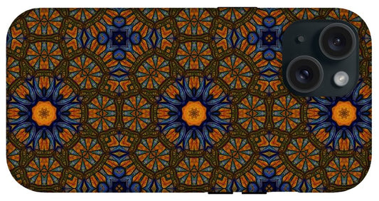Blue and Yellow Sketchy Kaleidoscope - Phone Case
