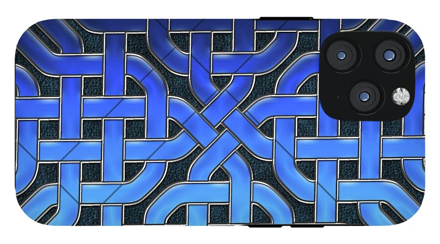 Blue Celtic Knot Ice Glass - Phone Case