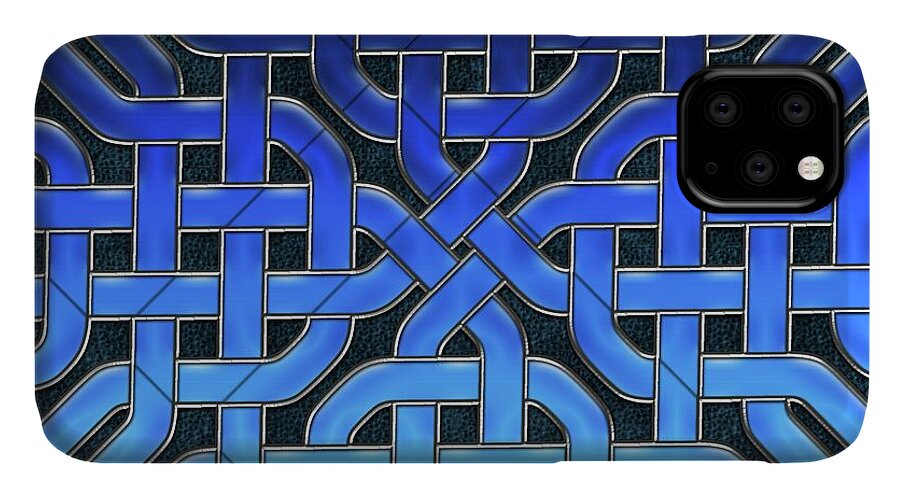 Blue Celtic Knot Ice Glass - Phone Case