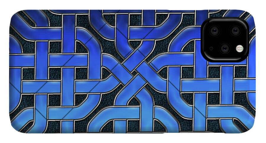 Blue Celtic Knot Ice Glass - Phone Case