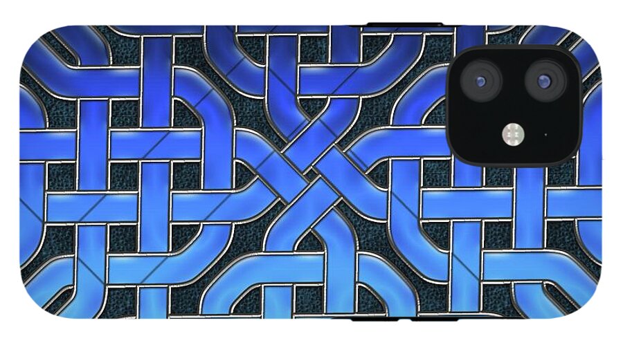 Blue Celtic Knot Ice Glass - Phone Case