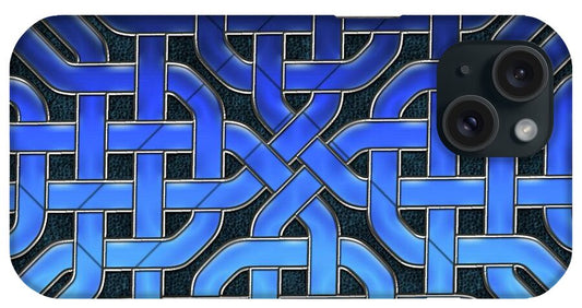 Blue Celtic Knot Ice Glass - Phone Case