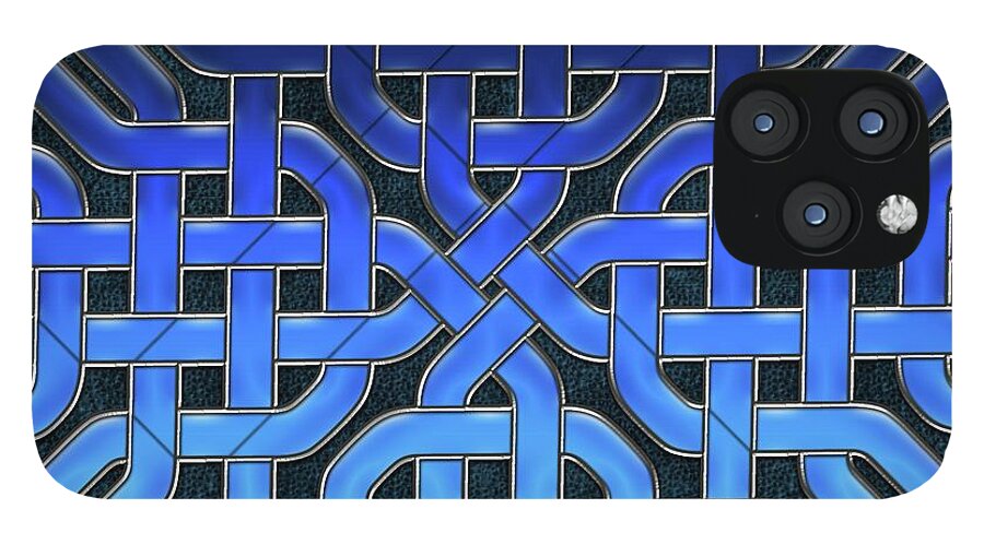 Blue Celtic Knot Ice Glass - Phone Case