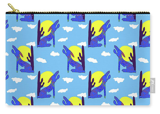 Blue Coyote Pattern - Carry-All Pouch