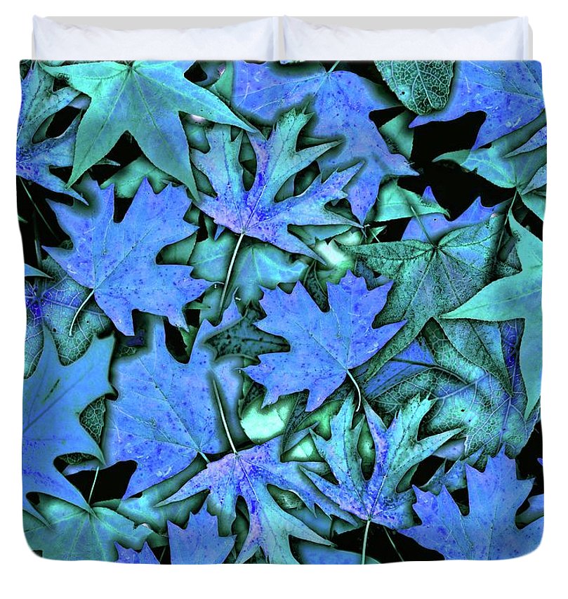 Blue Fall leaves - Duvet Cover