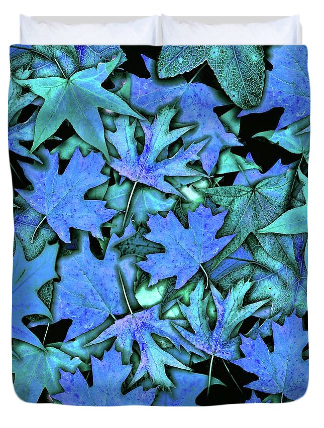 Blue Fall leaves - Duvet Cover