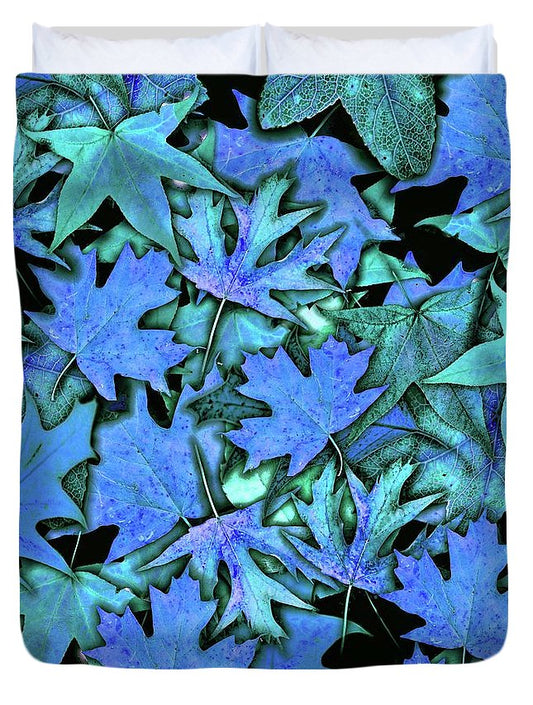 Blue Fall leaves - Duvet Cover