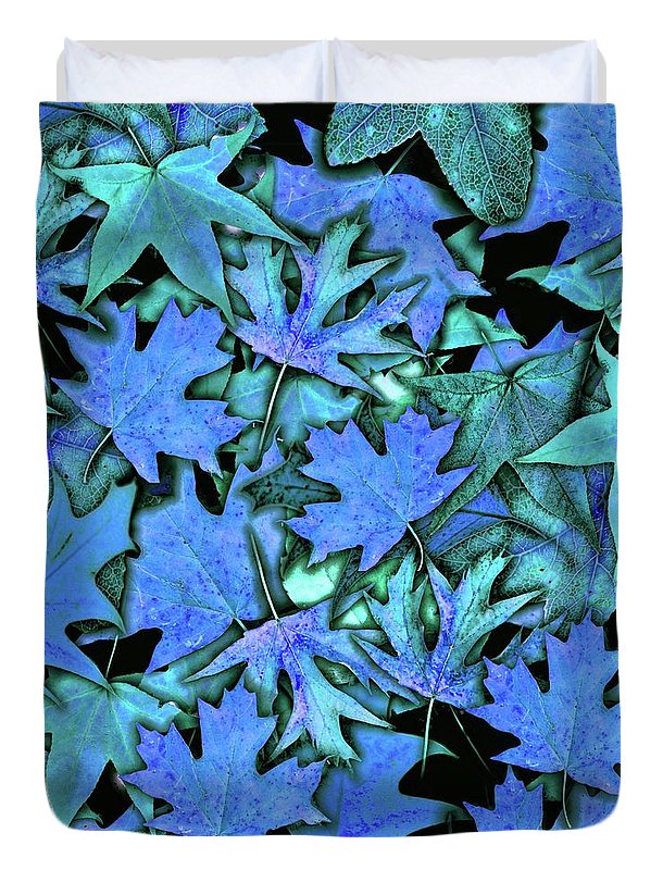 Blue Fall leaves - Duvet Cover