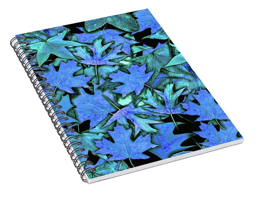 Blue Fall leaves - Spiral Notebook