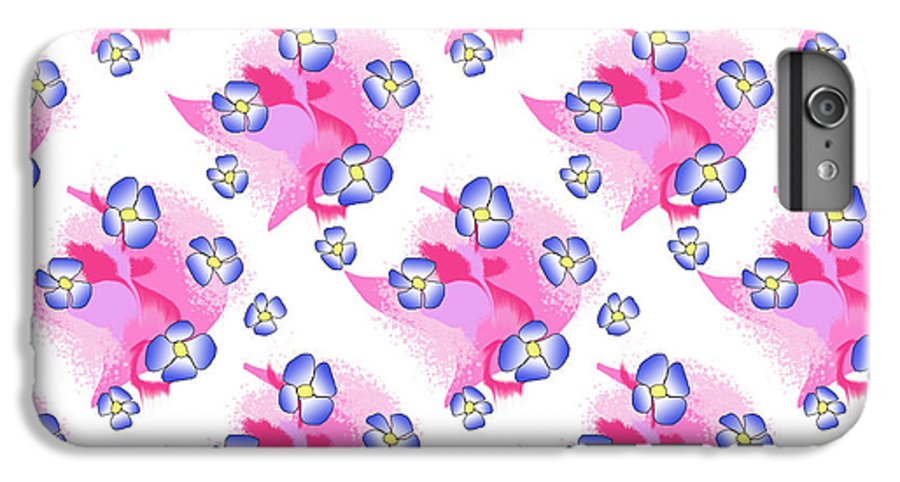 Blue Flowers On Pink - Phone Case