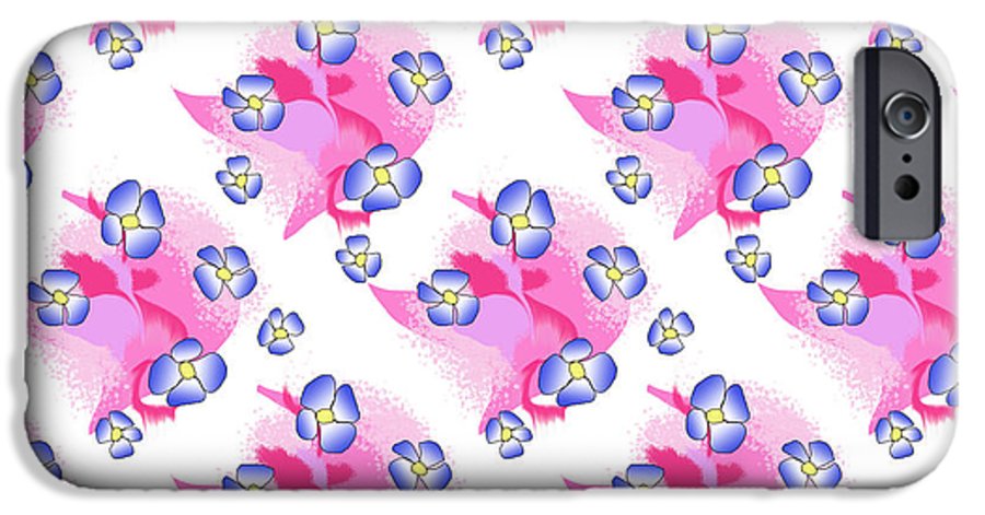 Blue Flowers On Pink - Phone Case