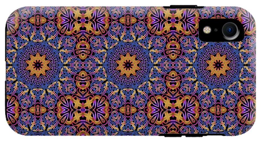 Blue Gold Celtic Kaleidoscope - Phone Case