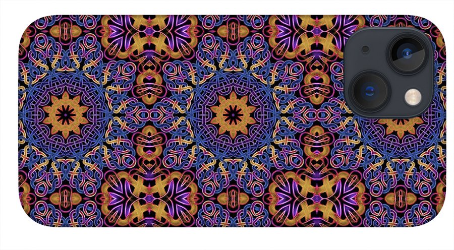 Blue Gold Celtic Kaleidoscope - Phone Case