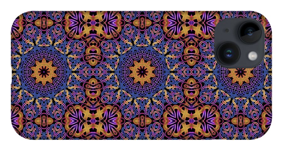 Blue Gold Celtic Kaleidoscope - Phone Case