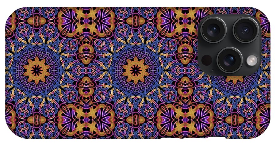 Blue Gold Celtic Kaleidoscope - Phone Case