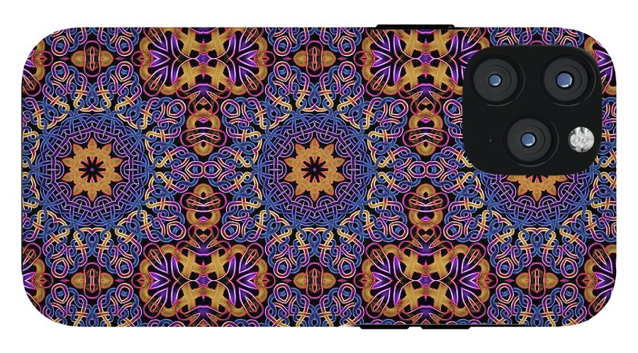 Blue Gold Celtic Kaleidoscope - Phone Case