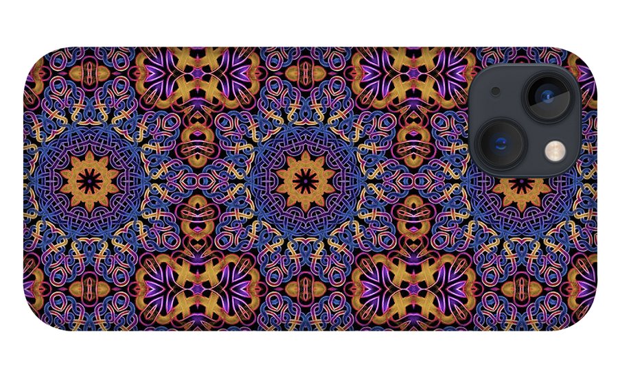Blue Gold Celtic Kaleidoscope - Phone Case