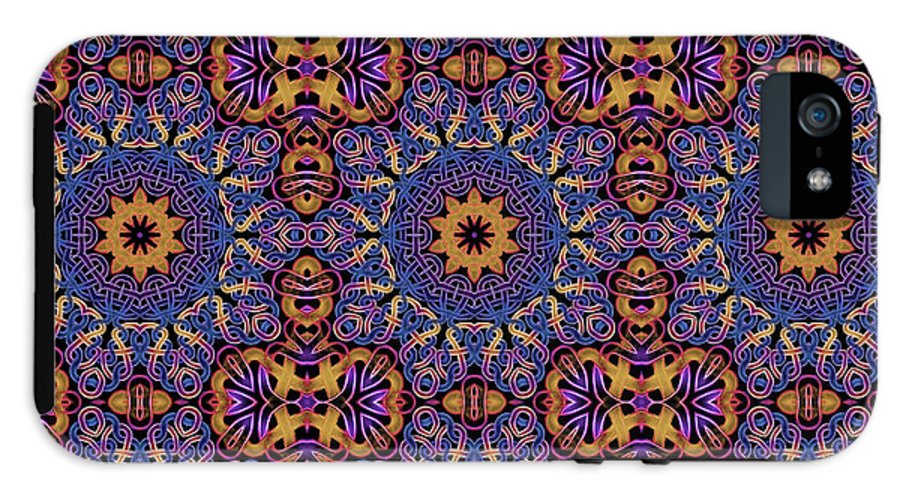 Blue Gold Celtic Kaleidoscope - Phone Case
