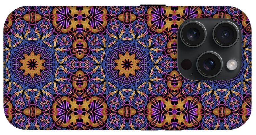 Blue Gold Celtic Kaleidoscope - Phone Case