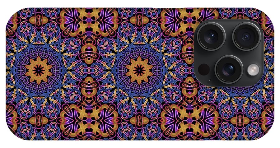 Blue Gold Celtic Kaleidoscope - Phone Case