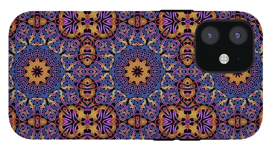 Blue Gold Celtic Kaleidoscope - Phone Case