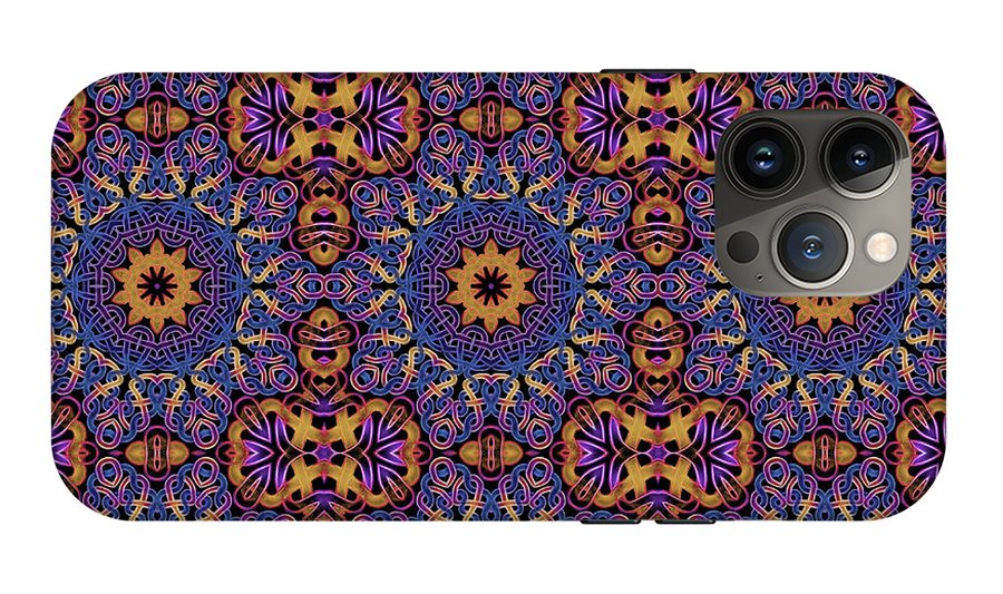 Blue Gold Celtic Kaleidoscope - Phone Case
