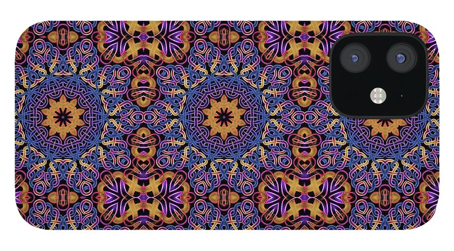 Blue Gold Celtic Kaleidoscope - Phone Case