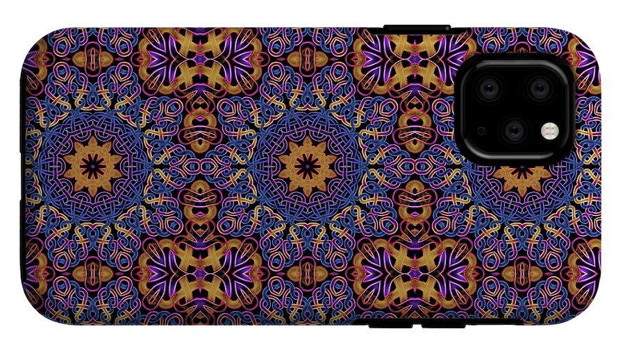 Blue Gold Celtic Kaleidoscope - Phone Case