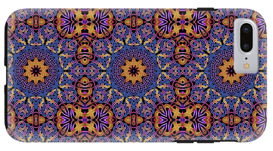 Blue Gold Celtic Kaleidoscope - Phone Case