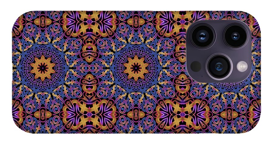Blue Gold Celtic Kaleidoscope - Phone Case