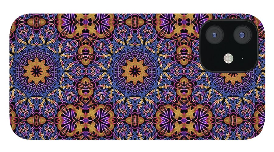 Blue Gold Celtic Kaleidoscope - Phone Case